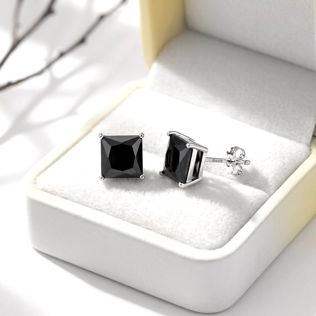 Aretes Plata Cuadro