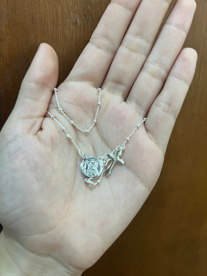 Rosario de Plata San Benito 2mm