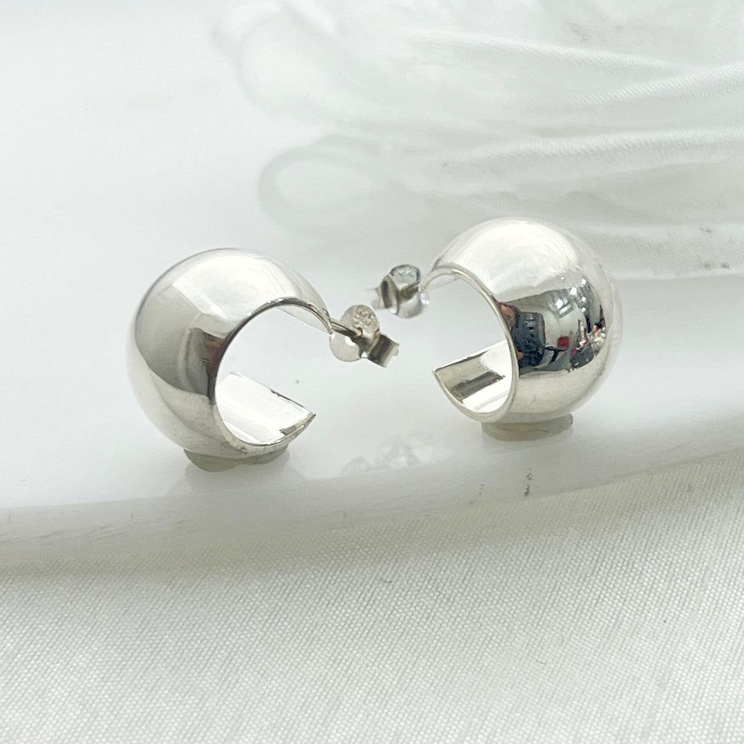 Aretes de Plata Media Argolla