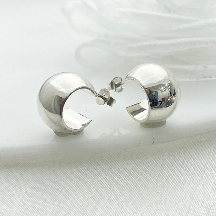 Aretes de Plata Media Argolla