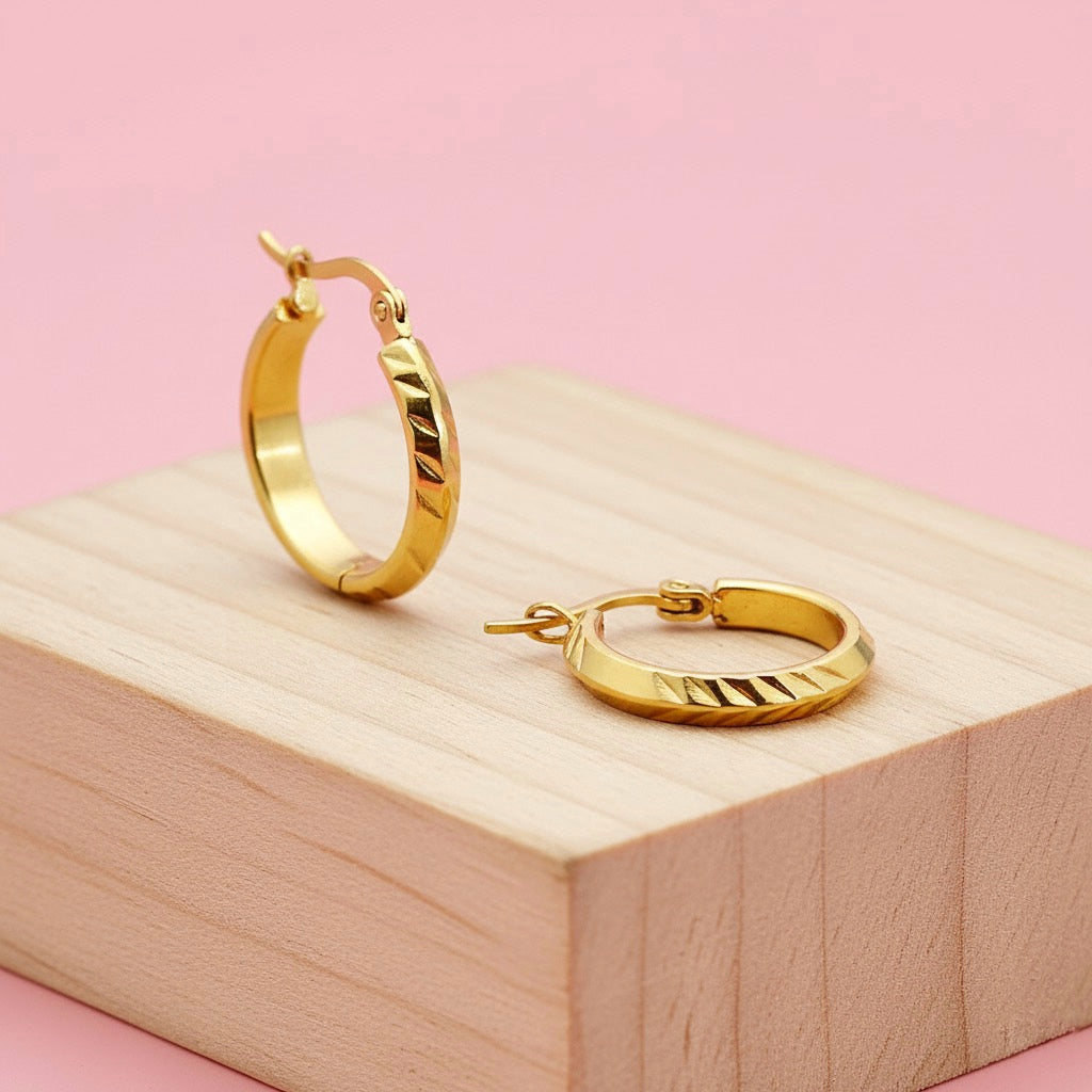 Argollas Cielo 15MM Dorado Acero