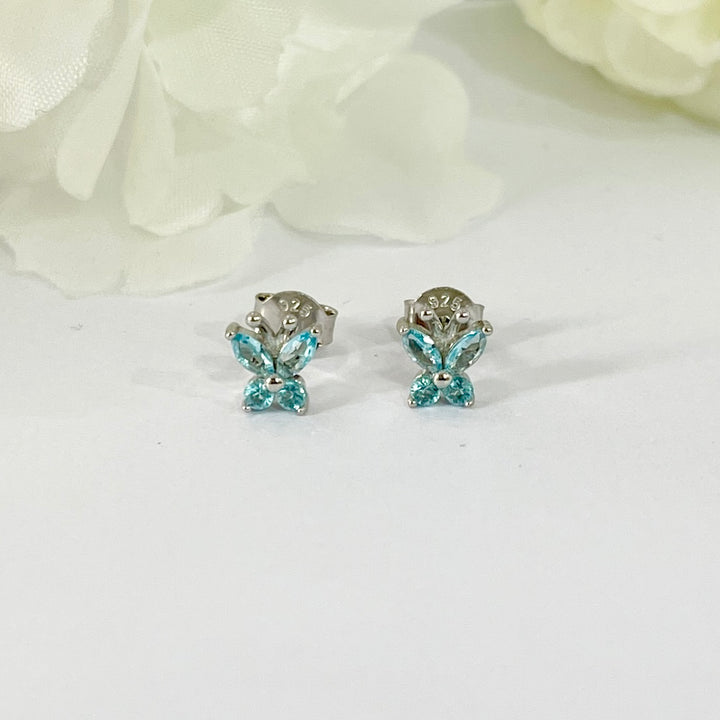 Aretes de Plata Mariposa Celeste