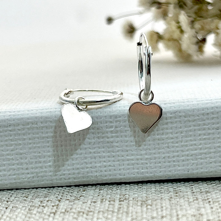 Argollas Colgantes Corazón Liso