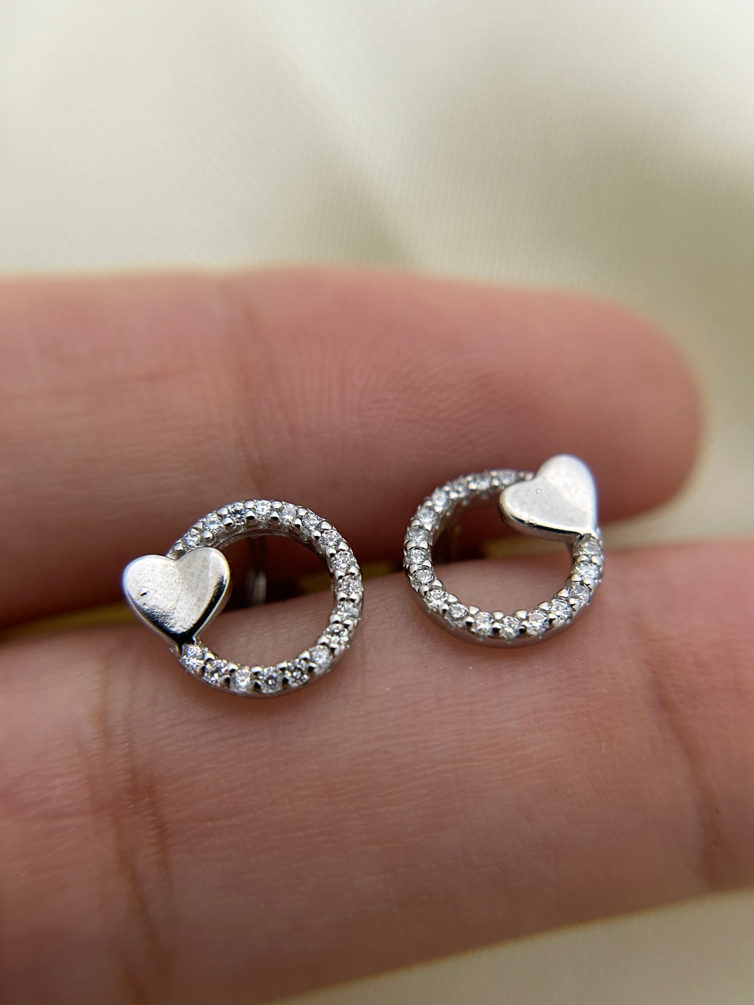 Aretes Plata Circulo Amor
