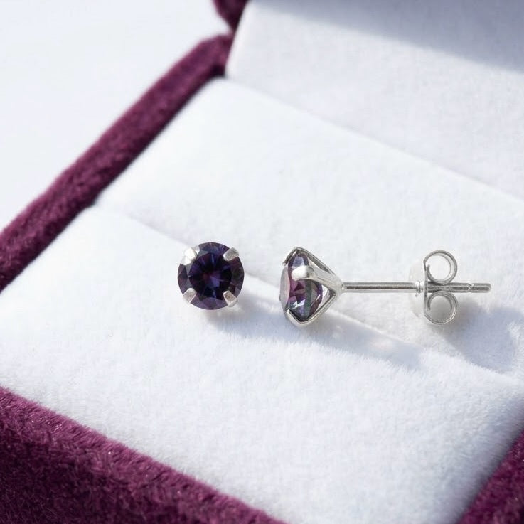 Aretes Chispas Redondos Topacio Místico 5MM