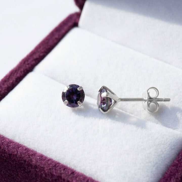 Aretes Chispas Redondos Topacio Místico 5MM