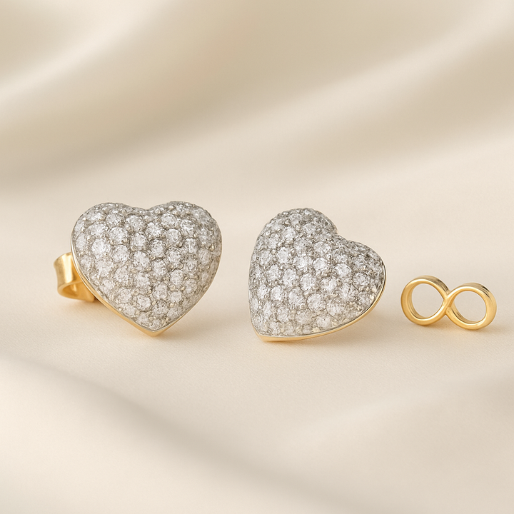 Aretes Corazón Circonias 💛