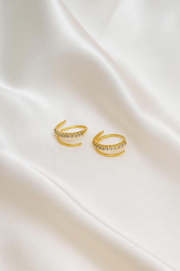 Arete Escalador Acero Doble espiral con circonitas 🌀