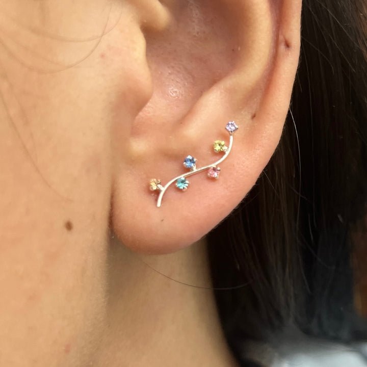▷ Aretes Escaladores Puntos Multicolor ⭐️ Nicola Joyería 🇨🇷