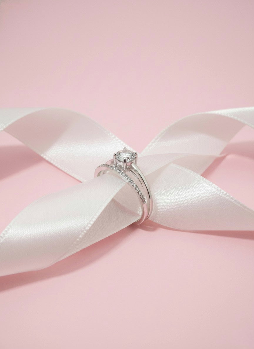 Anillos Dúo Unidos Plata