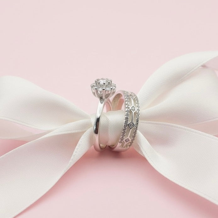 Anillos Dúo Sello de Amor Plata