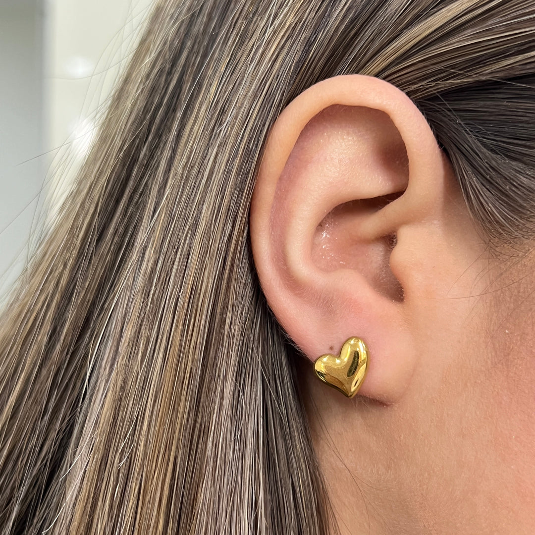 Aretes de Acero Corazón de Luz
