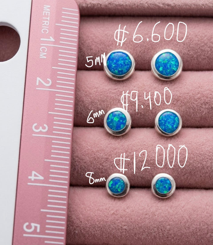 Aretes Ópalo Plata 8MM