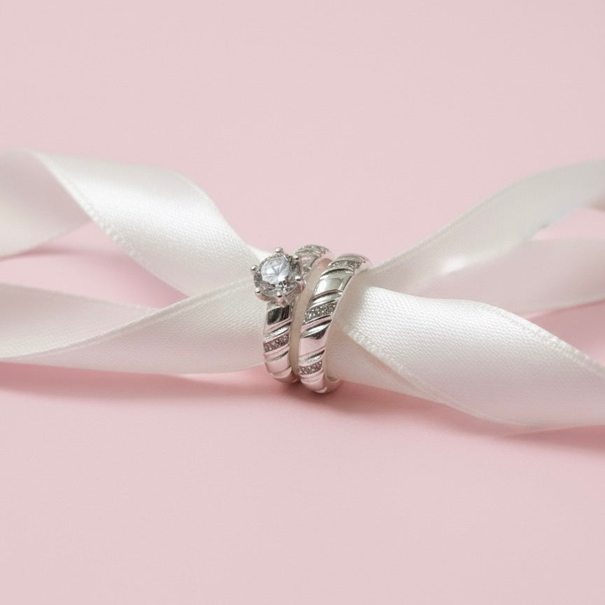 Anillos Dúo Cielo Plata