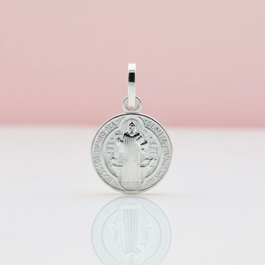 Dije San Benito 12MM Plata