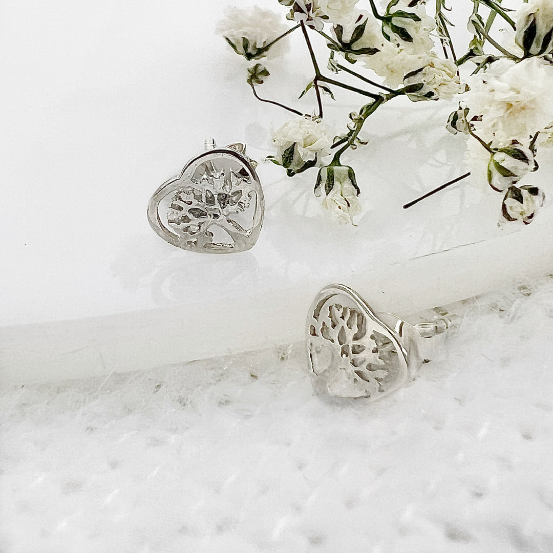 ▷ Aretes Corazón Árbol de la Vida | Plata 925 | Nicola Joyería 🇨🇷