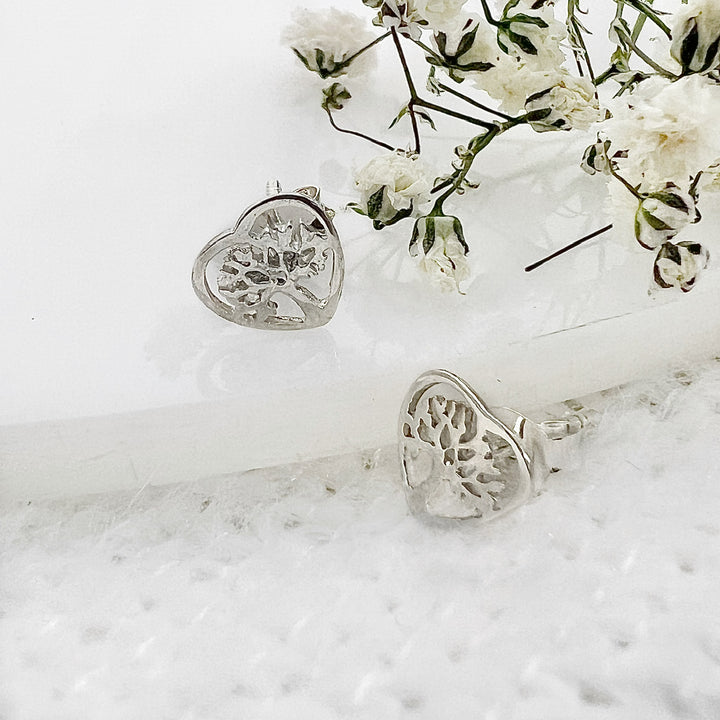 ▷ Aretes Corazón Árbol de la Vida | Plata 925 | Nicola Joyería 🇨🇷