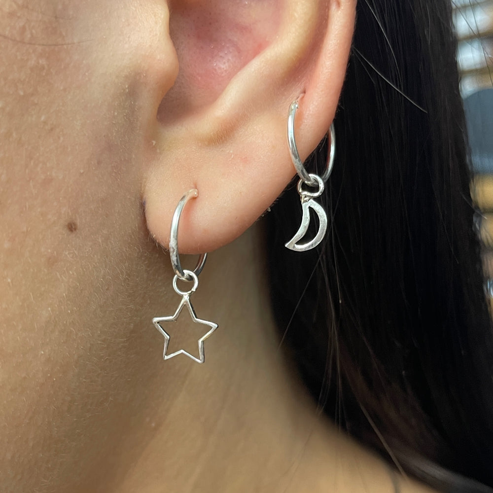 ▷ Argollas Colgantes Luna y Estrella | Nicola Joyería 🇨🇷
