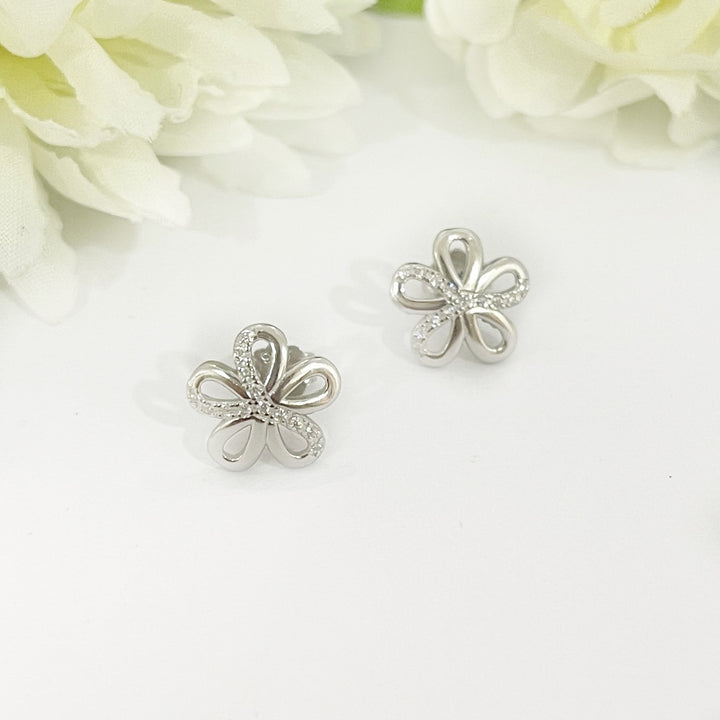 Aretes de Plata Flor Grande 11MM
