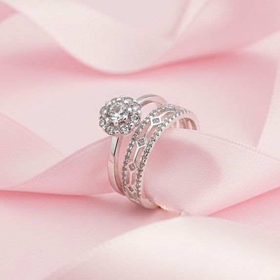 Anillos Dúo Sello de Amor Plata