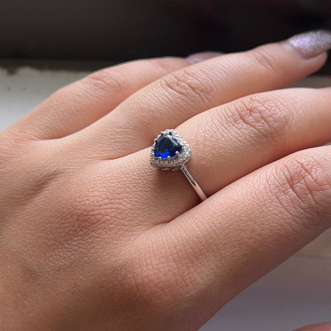 Anillo de Plata Corazón 💙