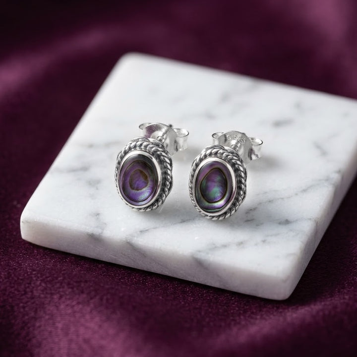 Aretes Abulón Plata 8MM