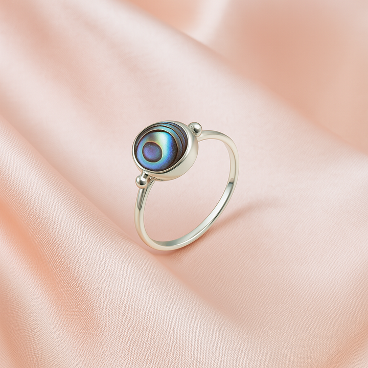 Anillo de Plata de Abulón Ovaladito