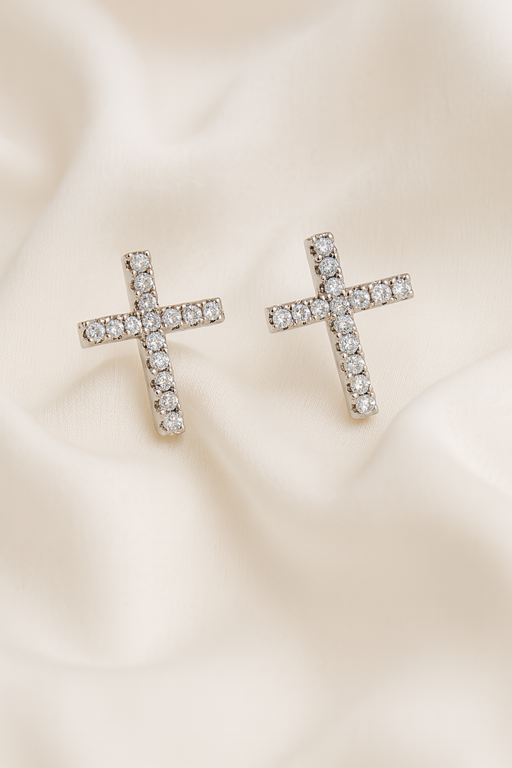 Aretes Acero Cruz ✝️