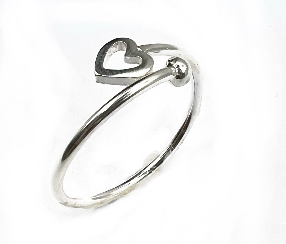 Anillo de Plata Corazón Bolita