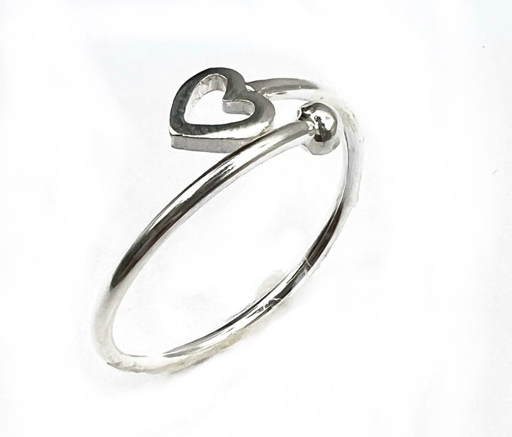 Anillo de Plata Corazón Bolita