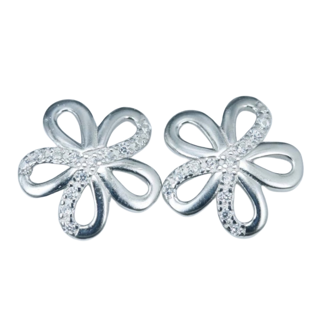 Aretes de Plata Flor Grande 11MM