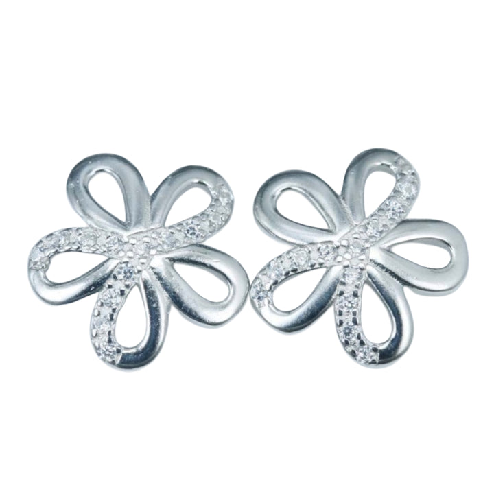 Aretes de Plata Flor Grande 11MM
