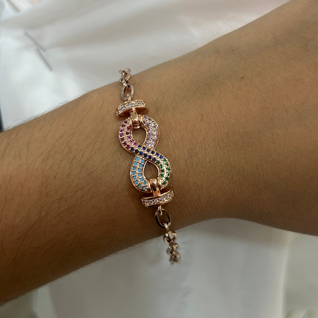 Collar y Pulsera Infinito ♾ Oro Rosa