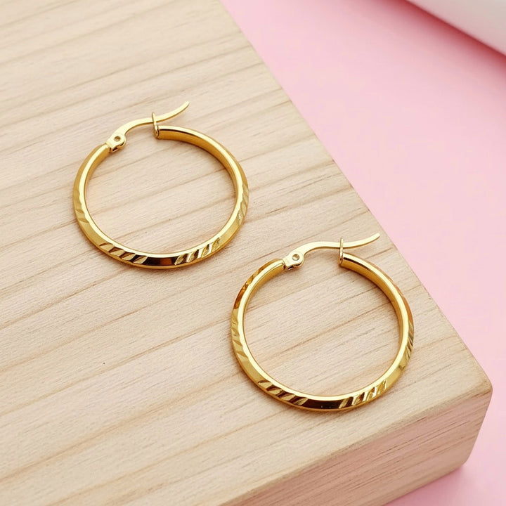 Argollas Cielo 25MM Dorado Acero