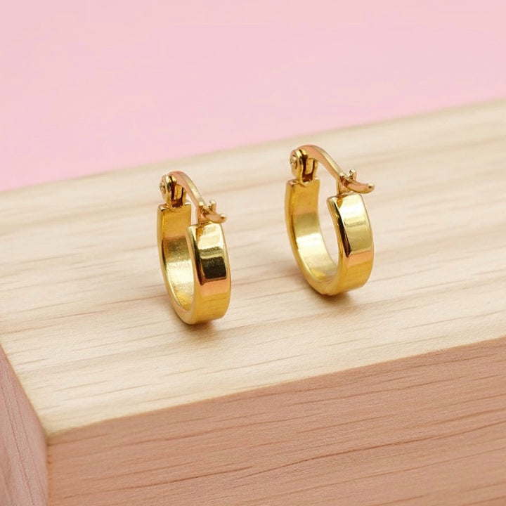 Argollas Nube 10MM Dorada Acero