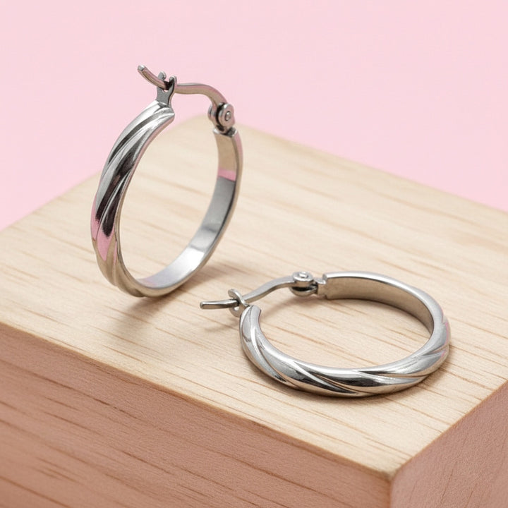 Argollas Océano 20MM Plateado Acero