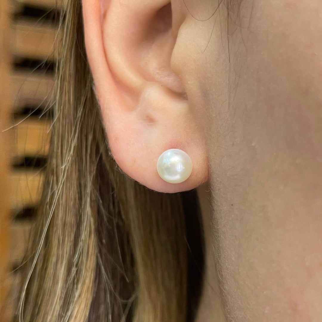 Aretes de Plata Perlas 7MM