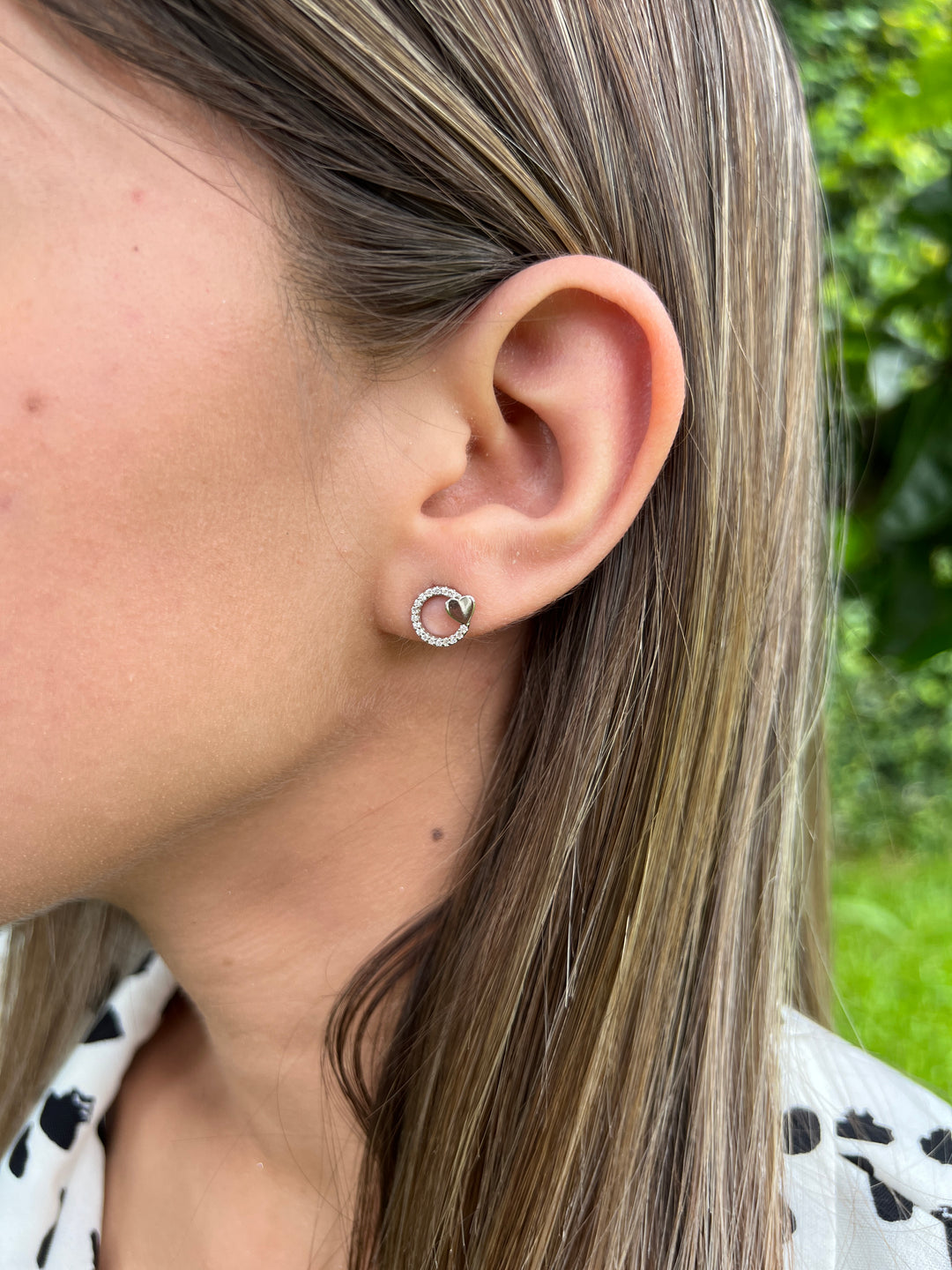 Aretes Plata Circulo Amor