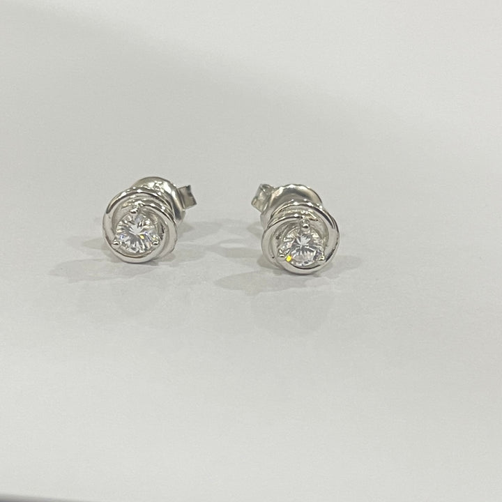 Aretes Plata Diamante🌹7MM