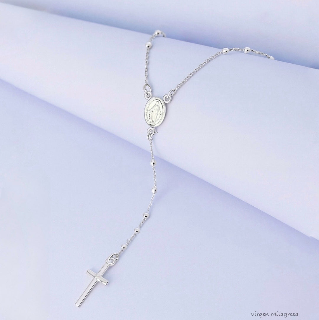 Rosario de Plata Virgen Milagrosa 1.8mm