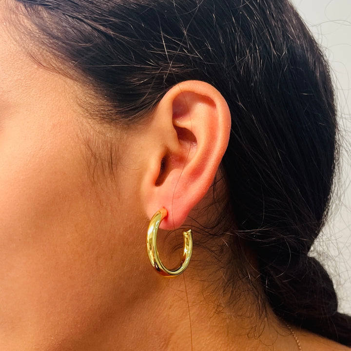 Aretes Acero Brillantes Plateado✨ 30 MM