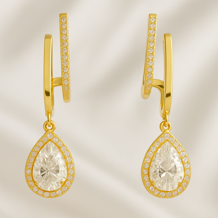 Aretes de Acero Brillantea Dorado