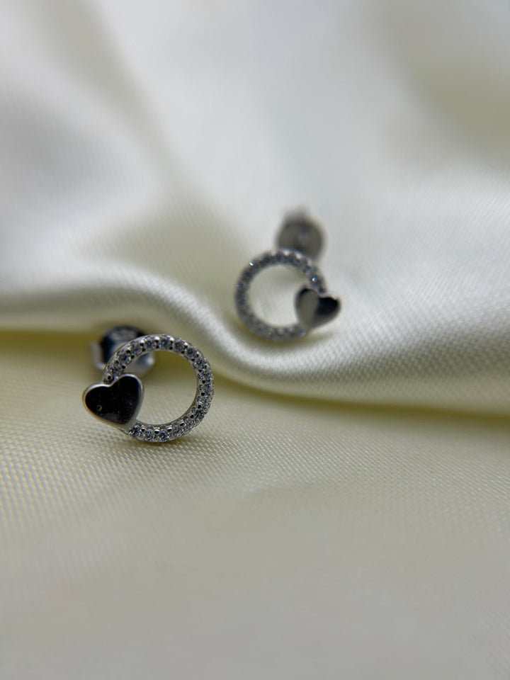 Aretes Plata Circulo Amor