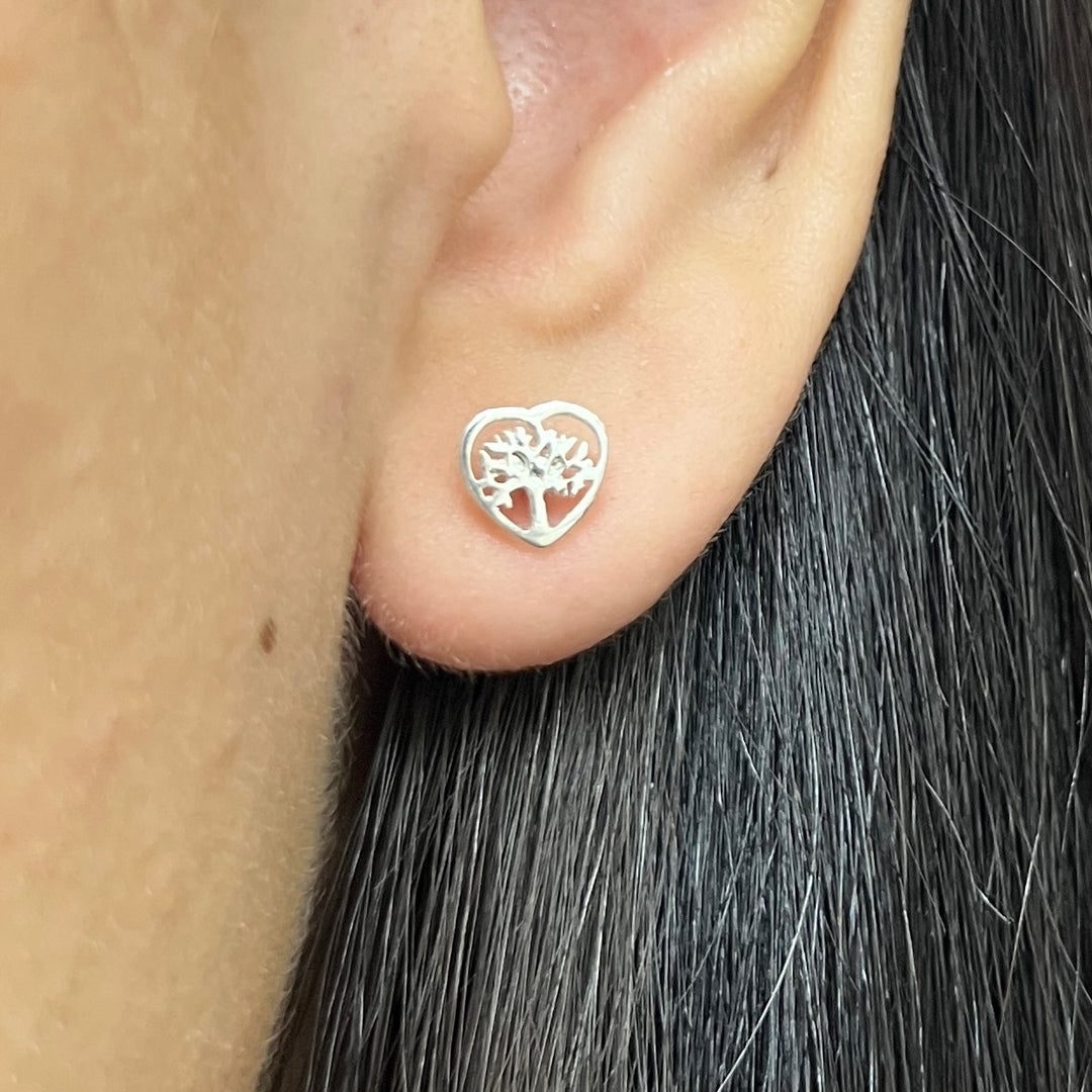 ▷ Aretes Corazón Árbol de la Vida | Plata 925 | Nicola Joyería 🇨🇷