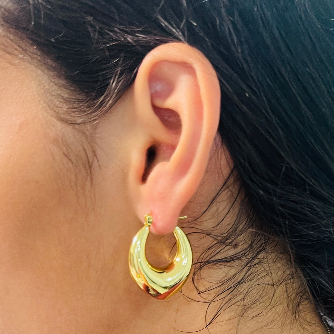 Argollas Acero Fancy Amor Doradas 🥰 25MM