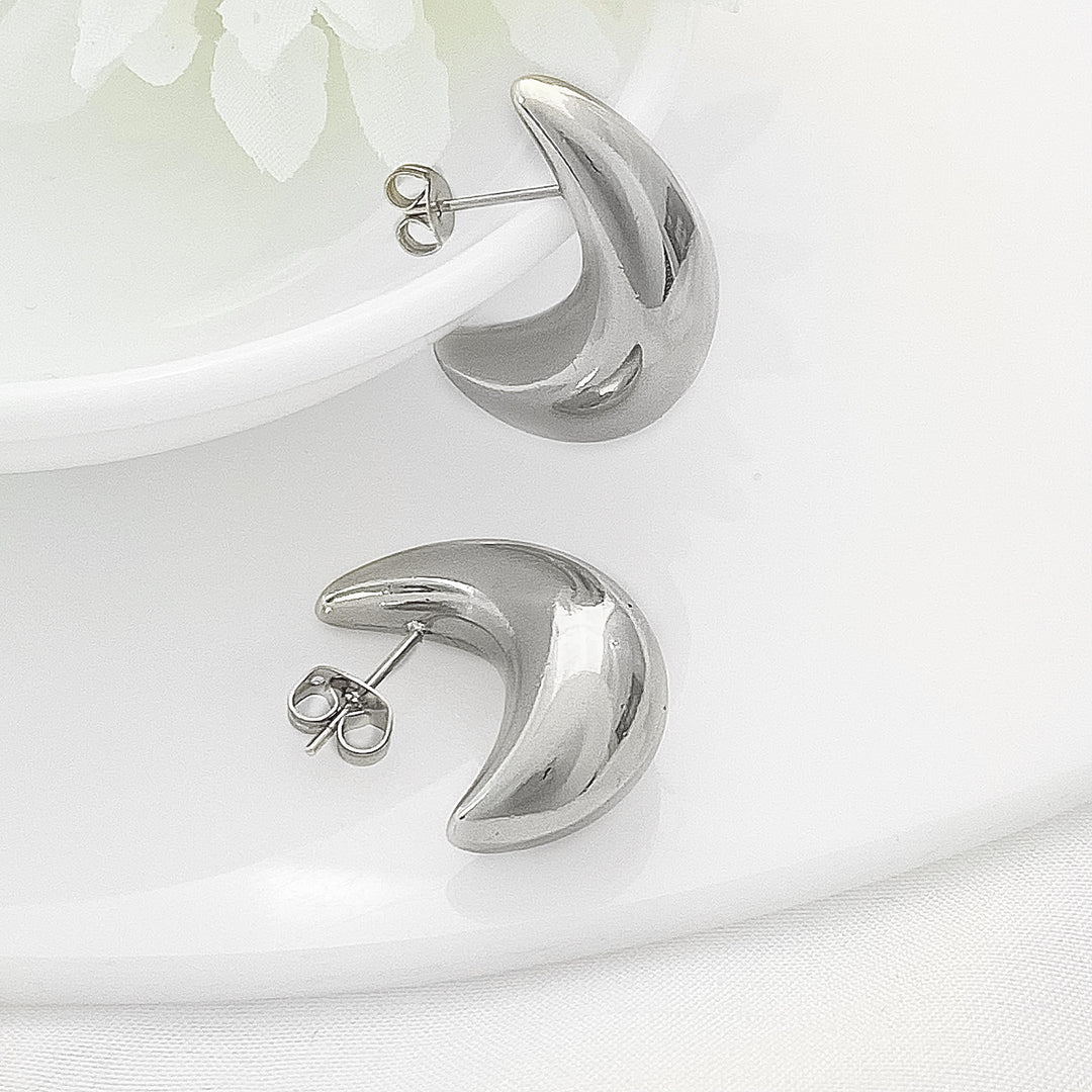 Aretes Acero Luna 22MM