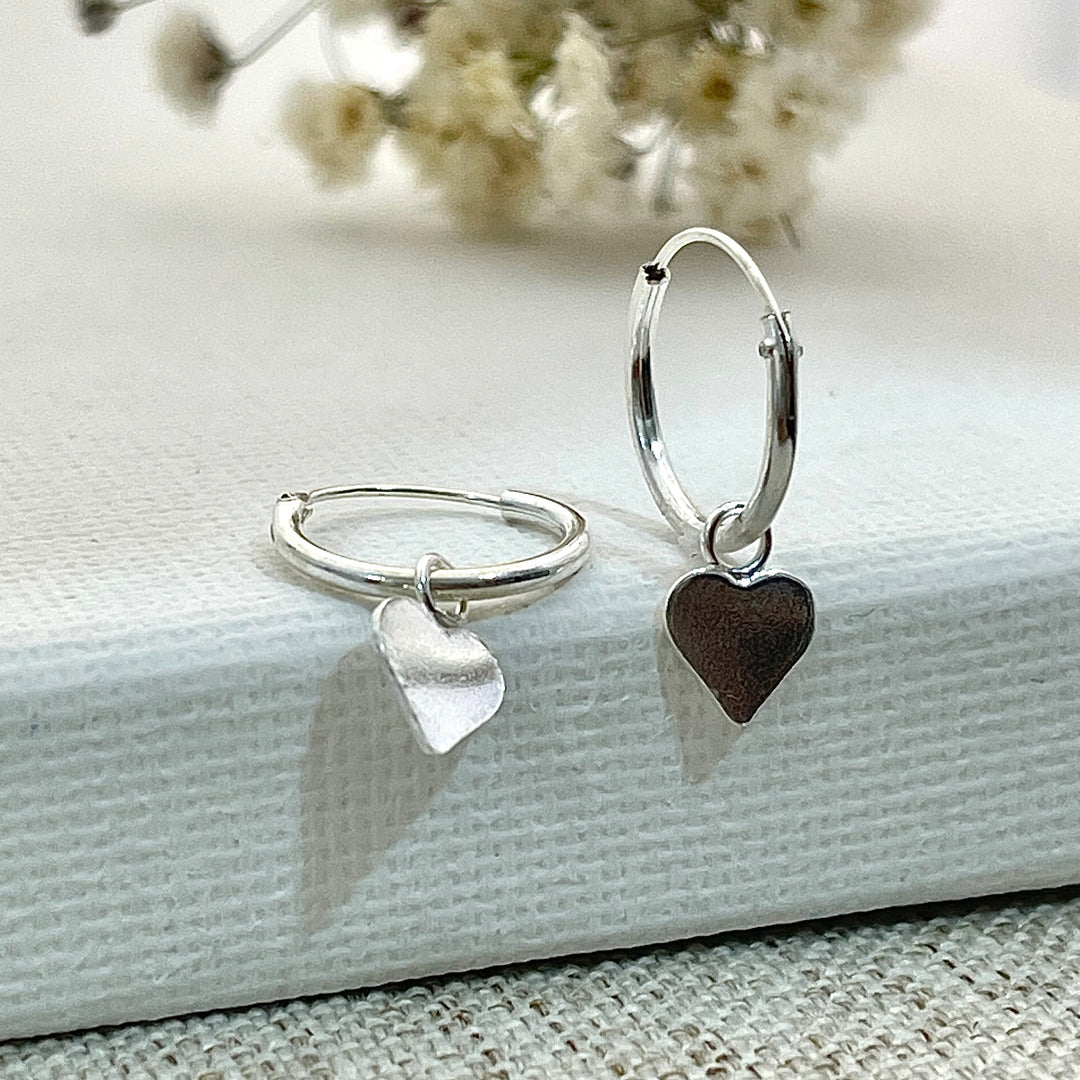 Argollas Colgantes Corazón Liso
