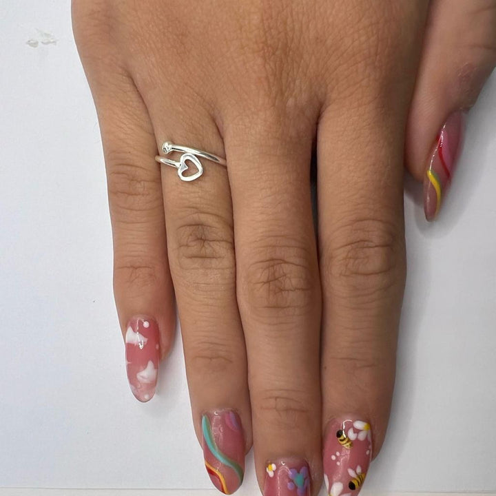 Anillo de Plata Corazón Bolita