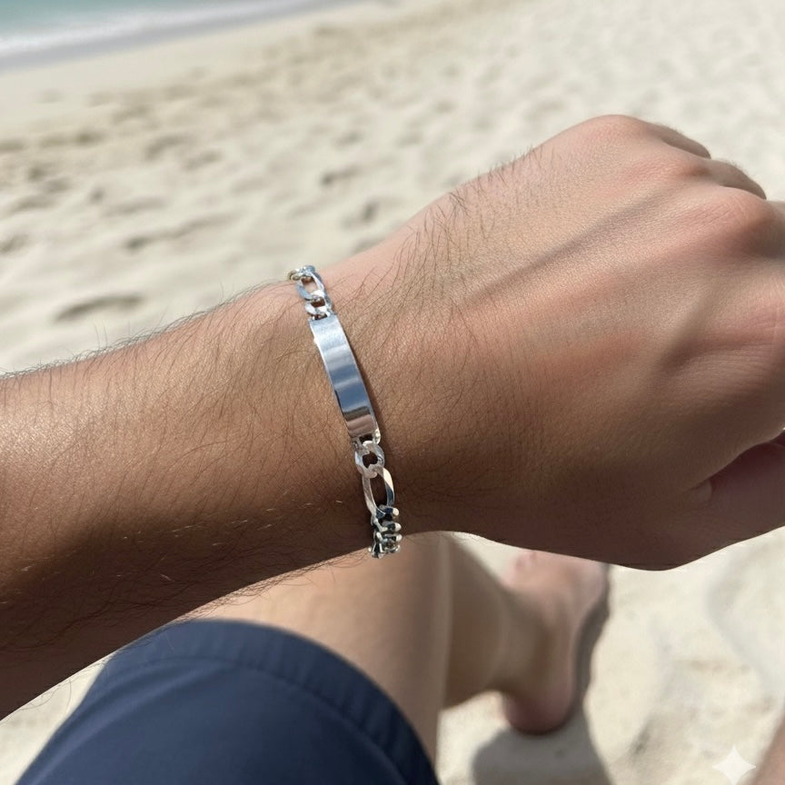 Pulsera Plata Hombre Fígaro