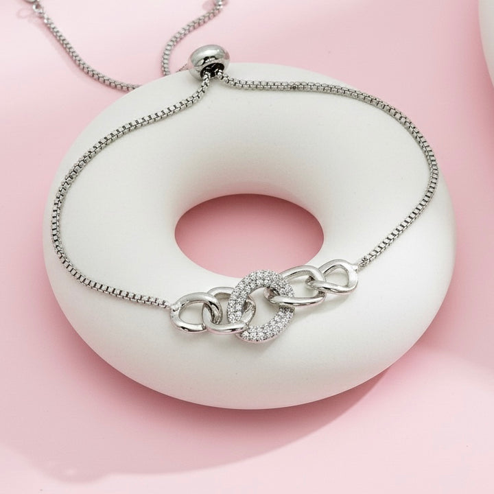 Pulsera de Acero Trenzas Plateada